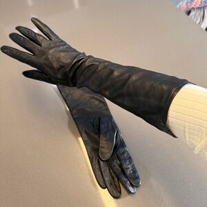 Elegant Black Leather long Gloves